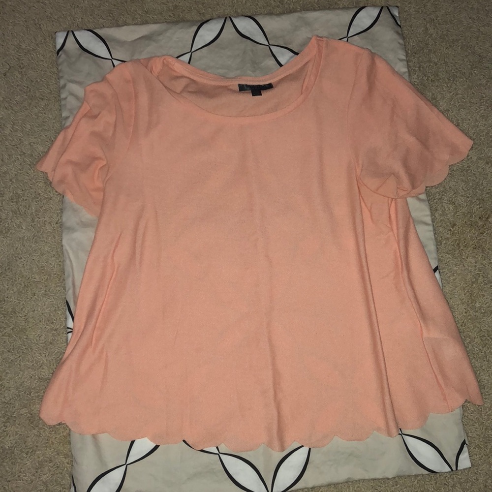 Salmon/ Orange Top Shop scallop shirt